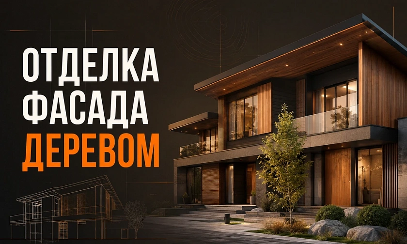 Отделка фасада деревом